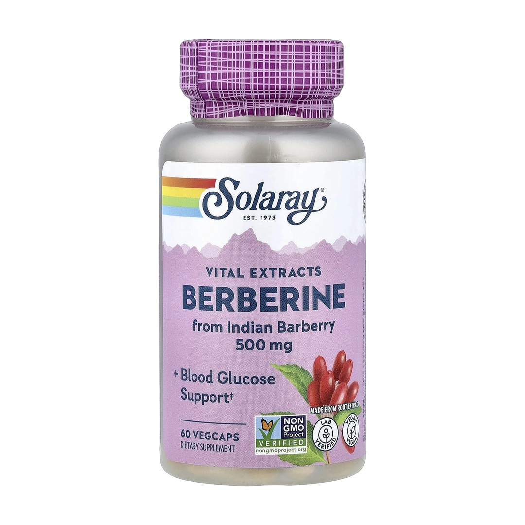 Solaray, Vital Extracts, Berberine, 500 mg, 60 VegCaps front packaging view