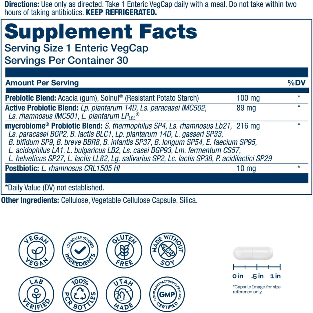 Solaray, Mycrobiome®, Complete Probiotic, Active, 30 VegCaps