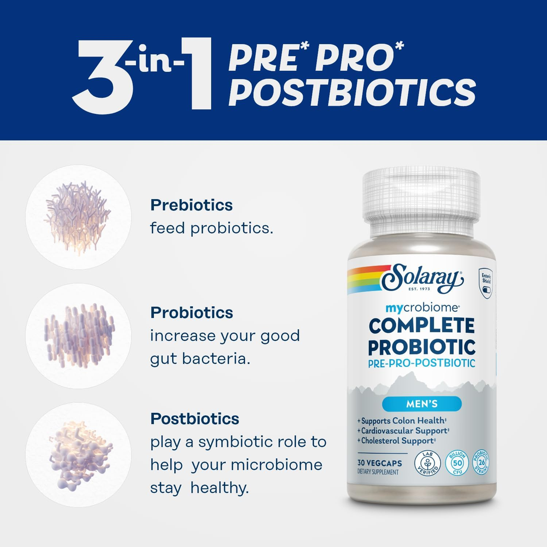 Solaray, Mycrobiome®, Complete Probiotic, Men's, 30 VegCaps
