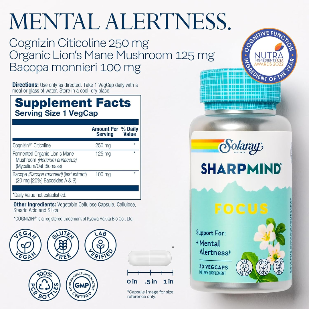 Solaray, SharpMind™ Focus, 30 Vegcaps