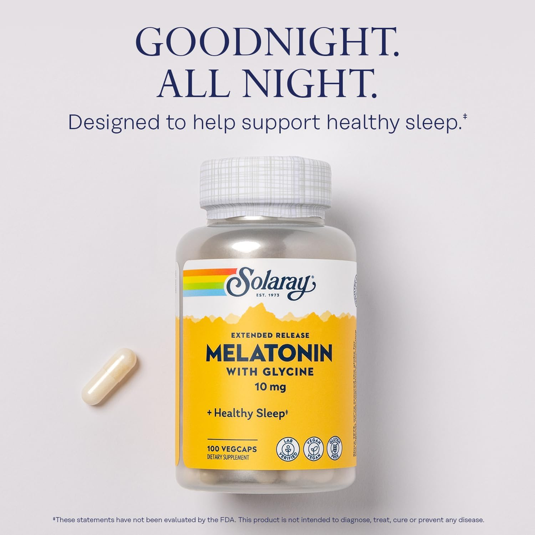 Solaray, Extended Release Melatonin With Glycine, 100 VegCaps