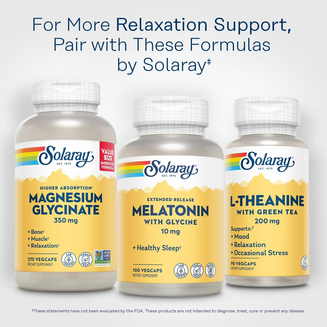 Solaray, Extended Release Melatonin With Glycine, 100 VegCaps