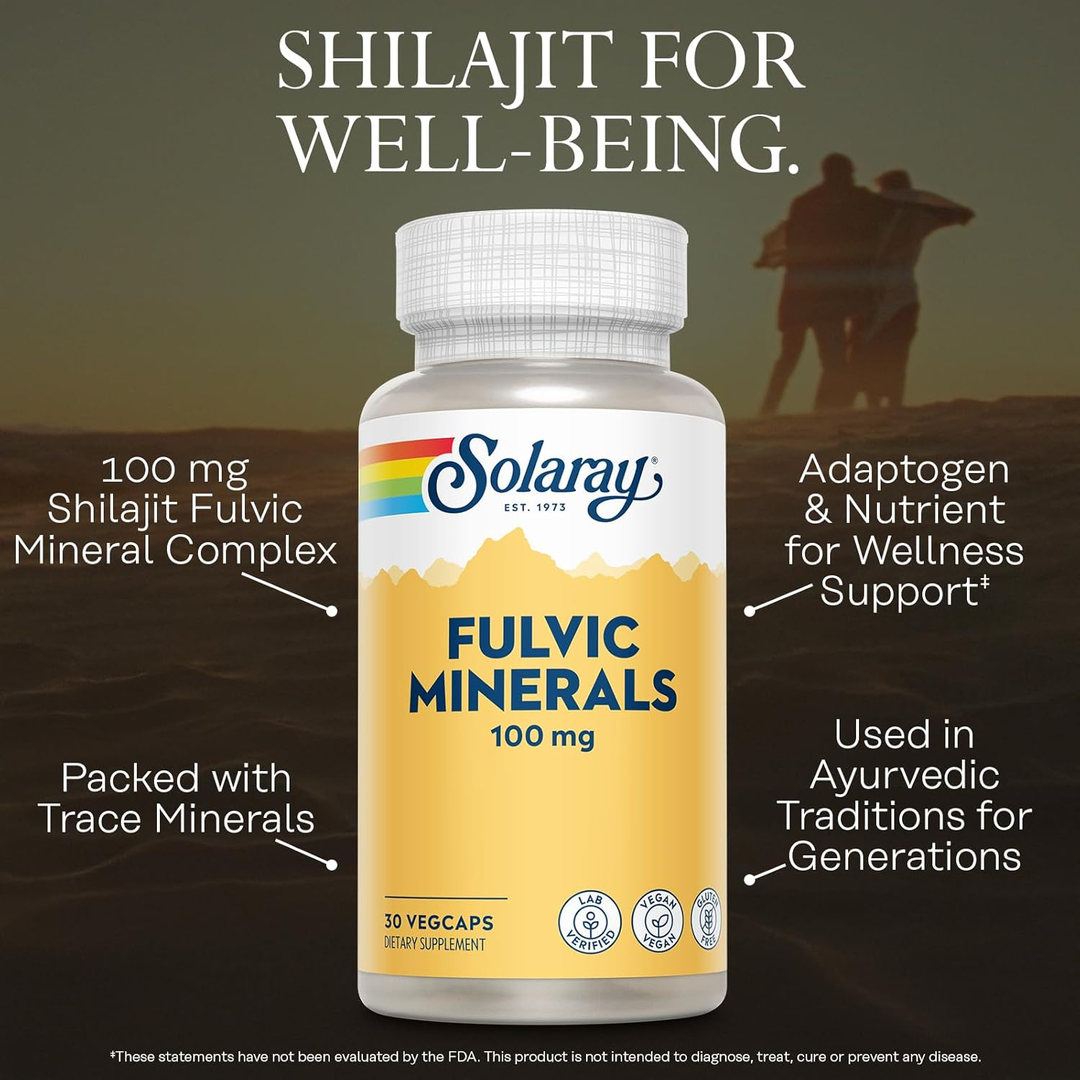 Solaray, Fulvic Minerals, 100 mg, 30 VegCaps