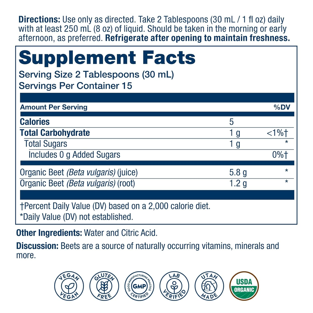 Solaray, Organic Beet Root Juice from Concentrate, 16 oz