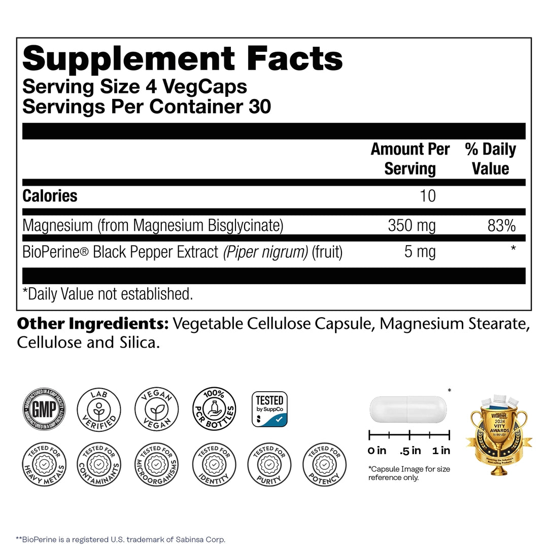 Solaray, Magnesium Glycinate, High Absorption , 350 mg, 120 VegCaps lifestyle image