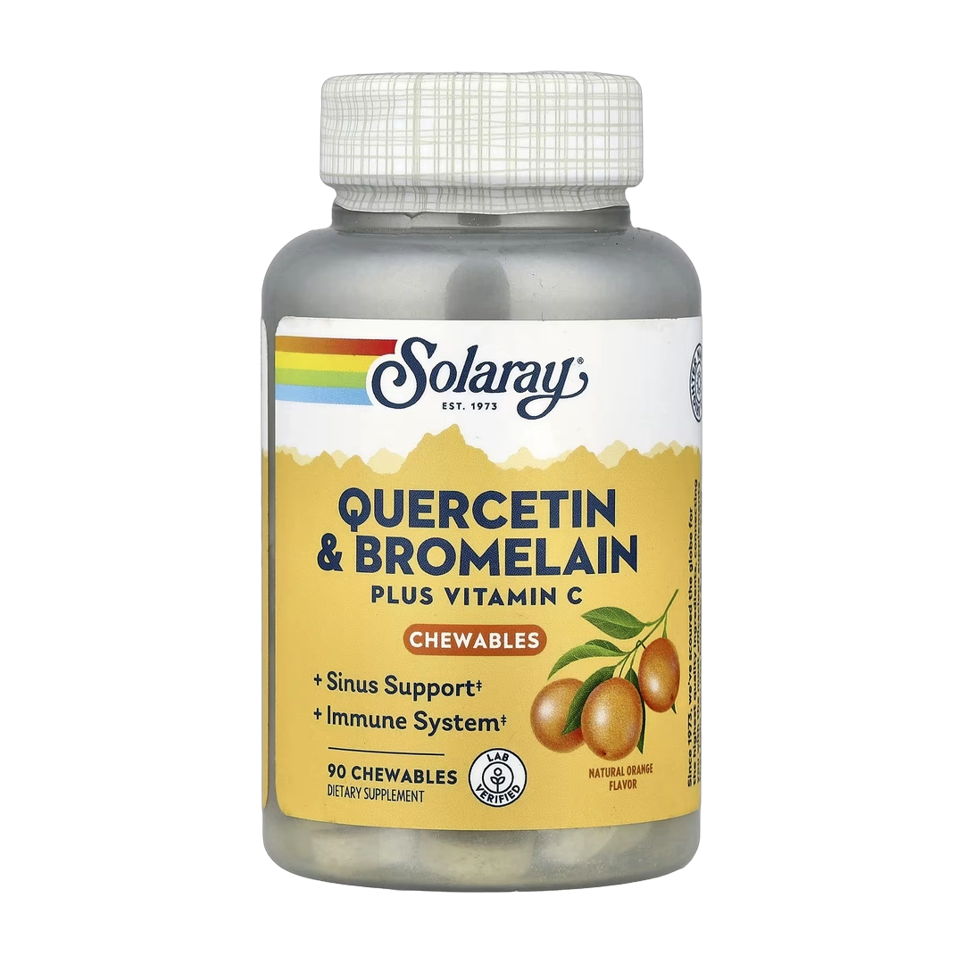 Solaray, Quercetin & Bromelain Plus Vitamin C Chewables, Natural Orange, 90 Chewables
