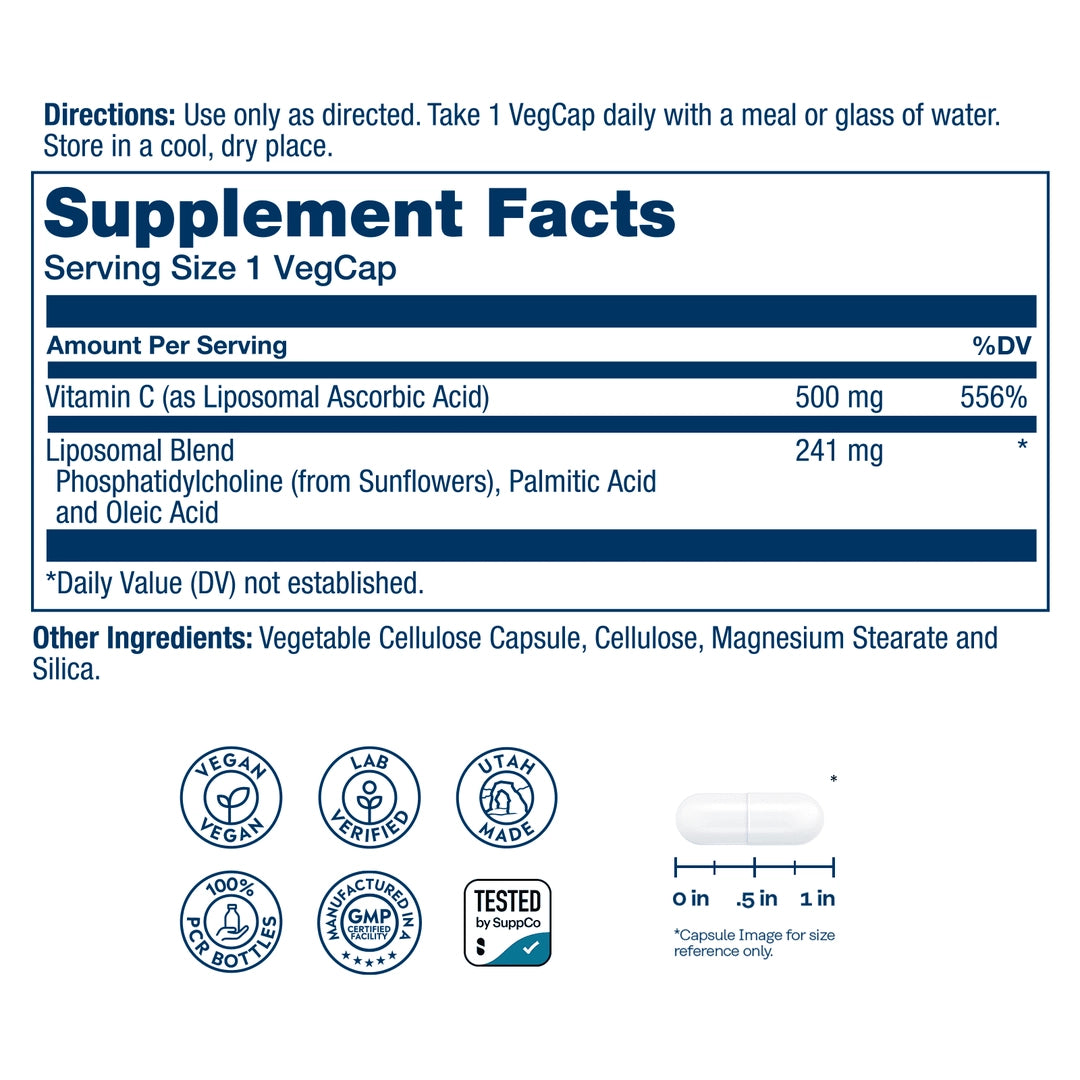 Solaray, Enhanced Absorption, Liposomal Vitamin C, 100 VegCaps lifestyle image