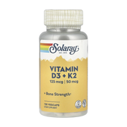Solaray, Vitamin D3 + K2, 120 VegCaps front packaging view