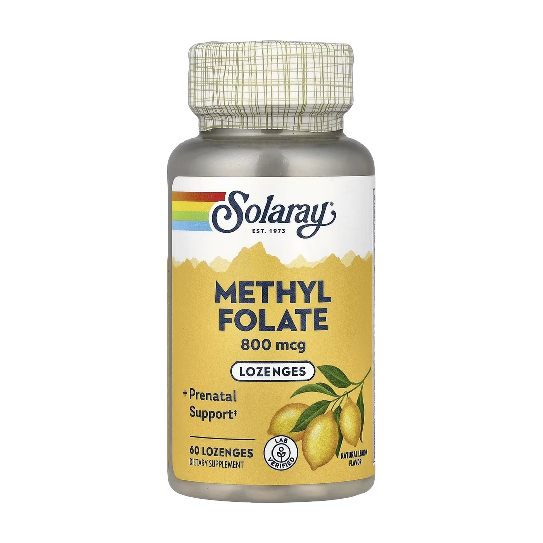 Solaray, Methyl Folate, Lemon, 800 mcg, 60 Lozenges