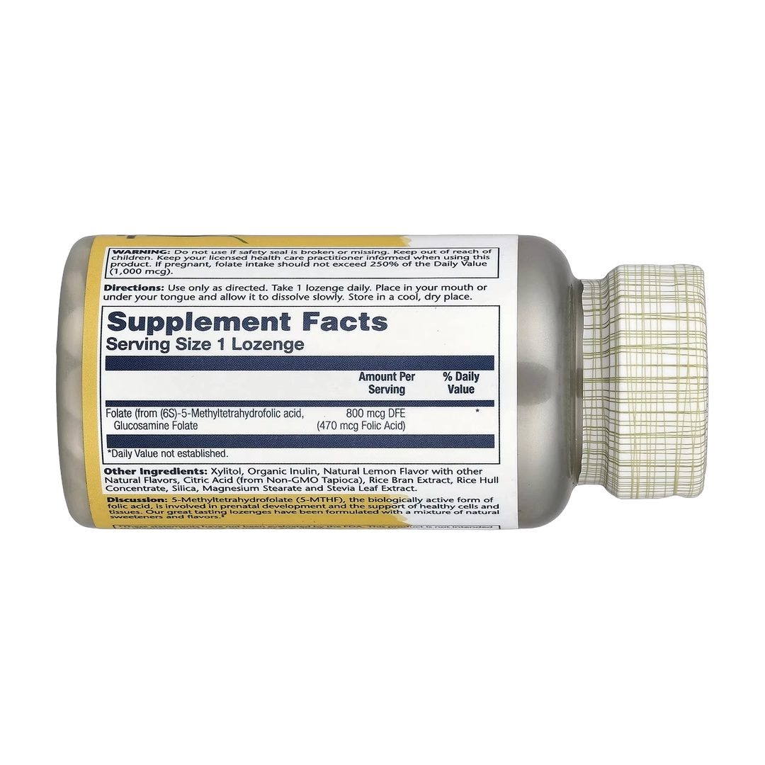 Solaray, Methyl Folate, Lemon, 800 mcg, 60 Lozenges