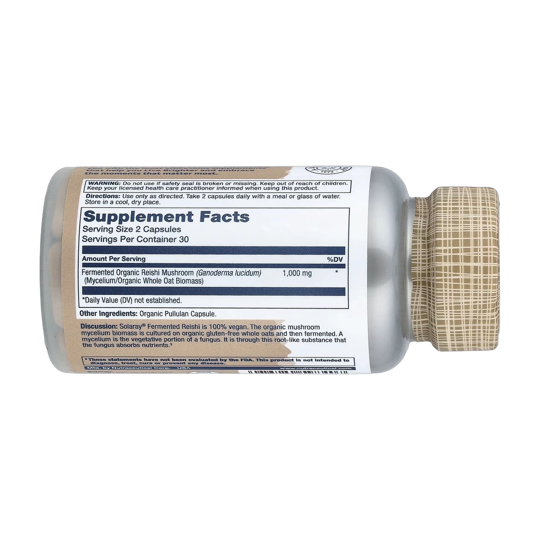 Solaray, Organic Fermented Reishi Mushrooms, 60 Organic Capsules