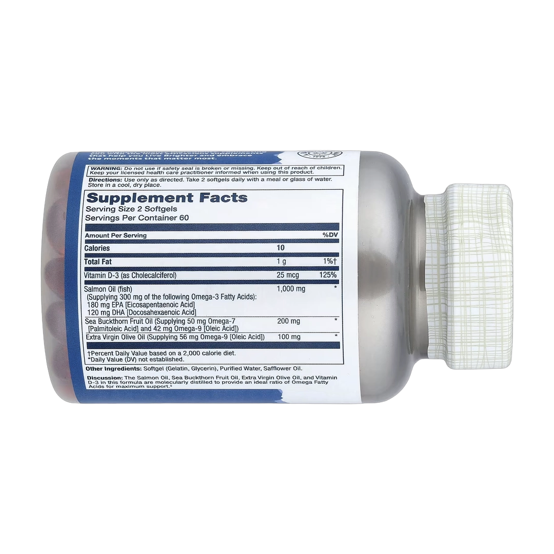 Solaray, Super Omega 3-7-9™ with Vitamin D-3 & Salmon Oil, 120 Softgels