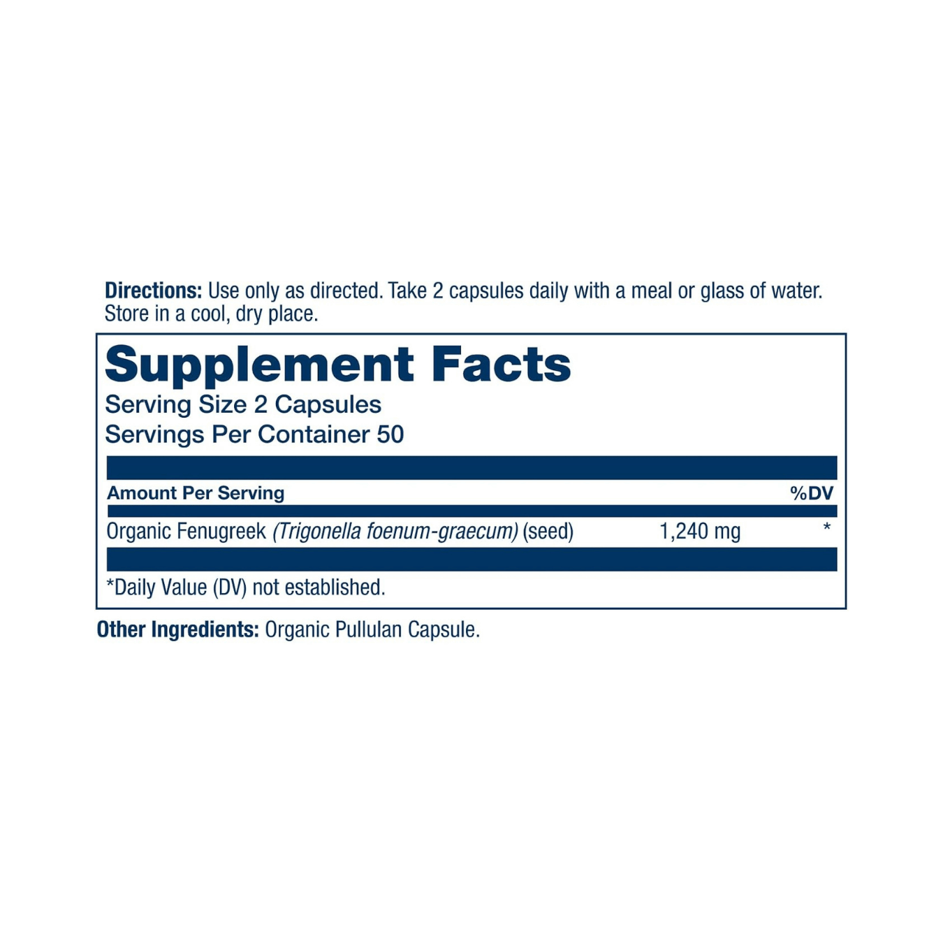 SOLARAY, Organic Fenugreek Capsules, 1240 mg, 100 VegCaps