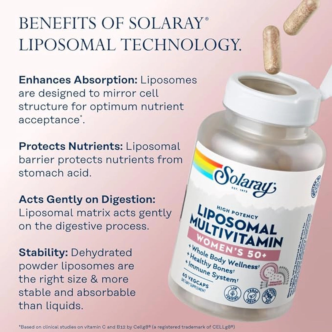 SOLARAY, Liposomal Multivitamin for Women 50 Plus, 60 VegCaps