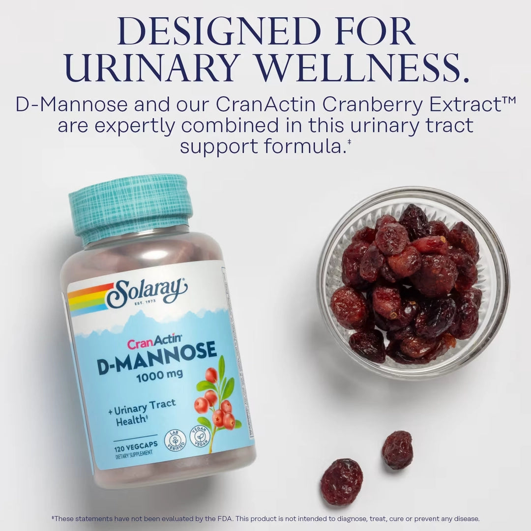 Solaray, CranActin® D-Mannose, 120 VegCaps