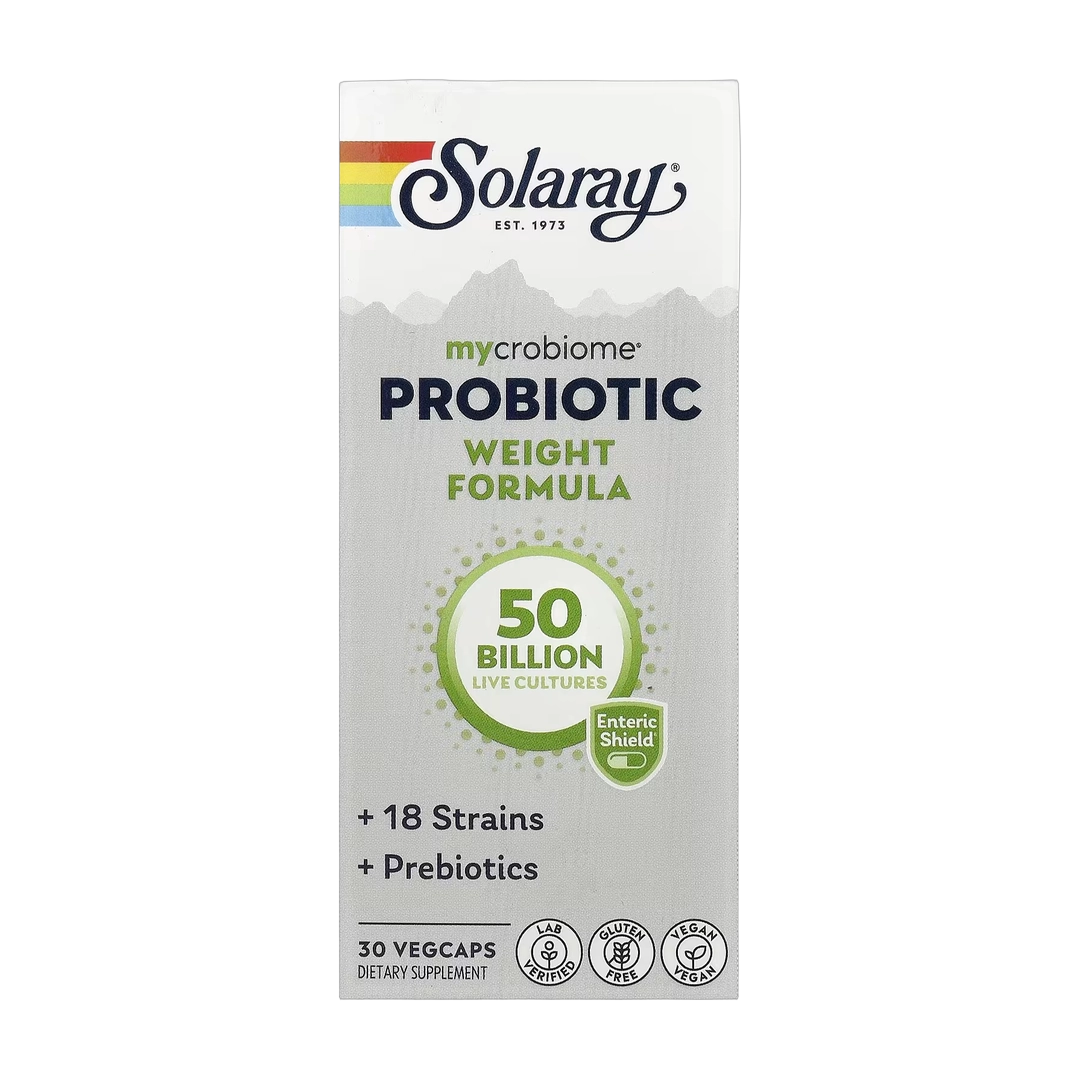 Solaray, Mycrobiome® Probiotic Weight Formula, 30 VegCaps