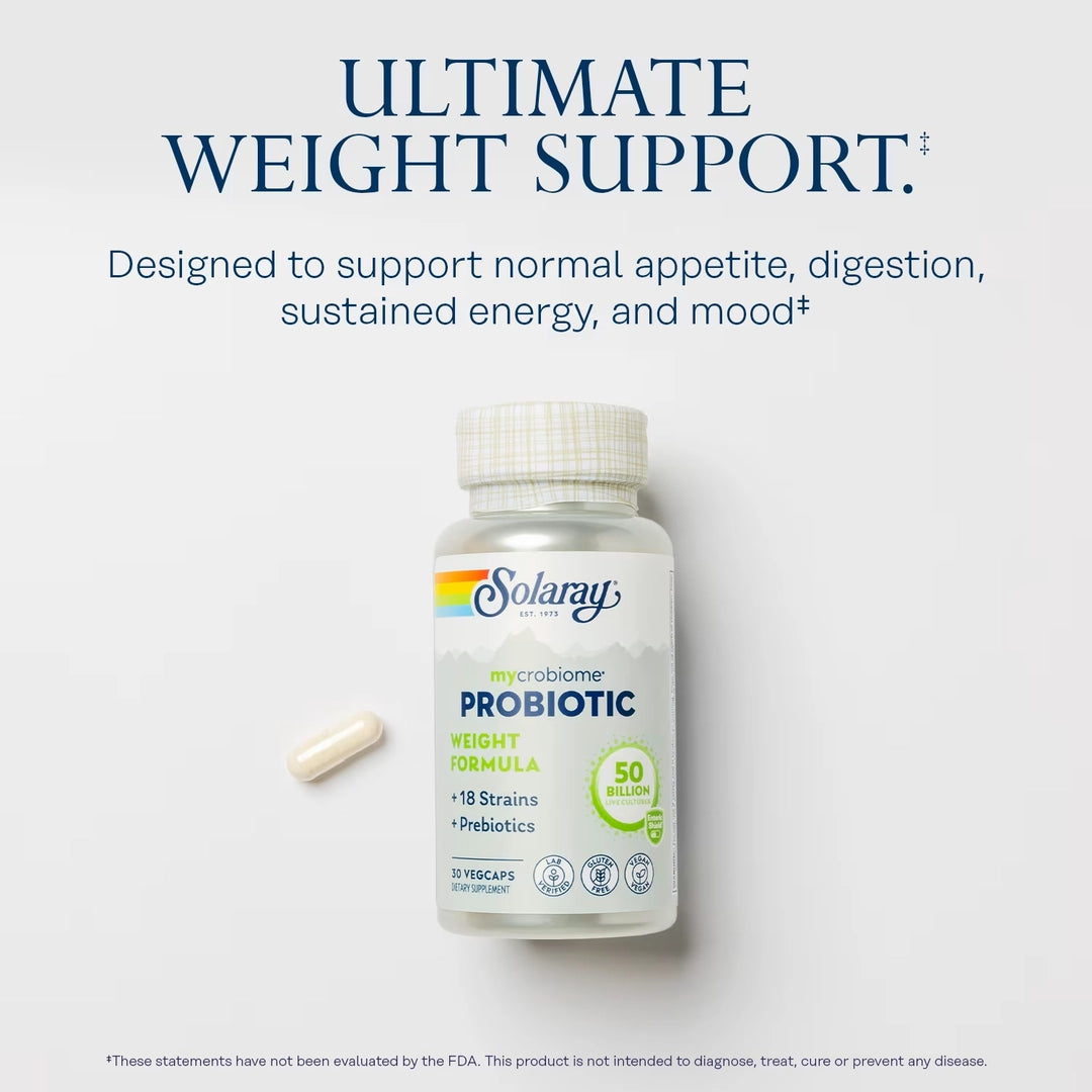 Solaray, Mycrobiome® Probiotic Weight Formula, 30 VegCaps