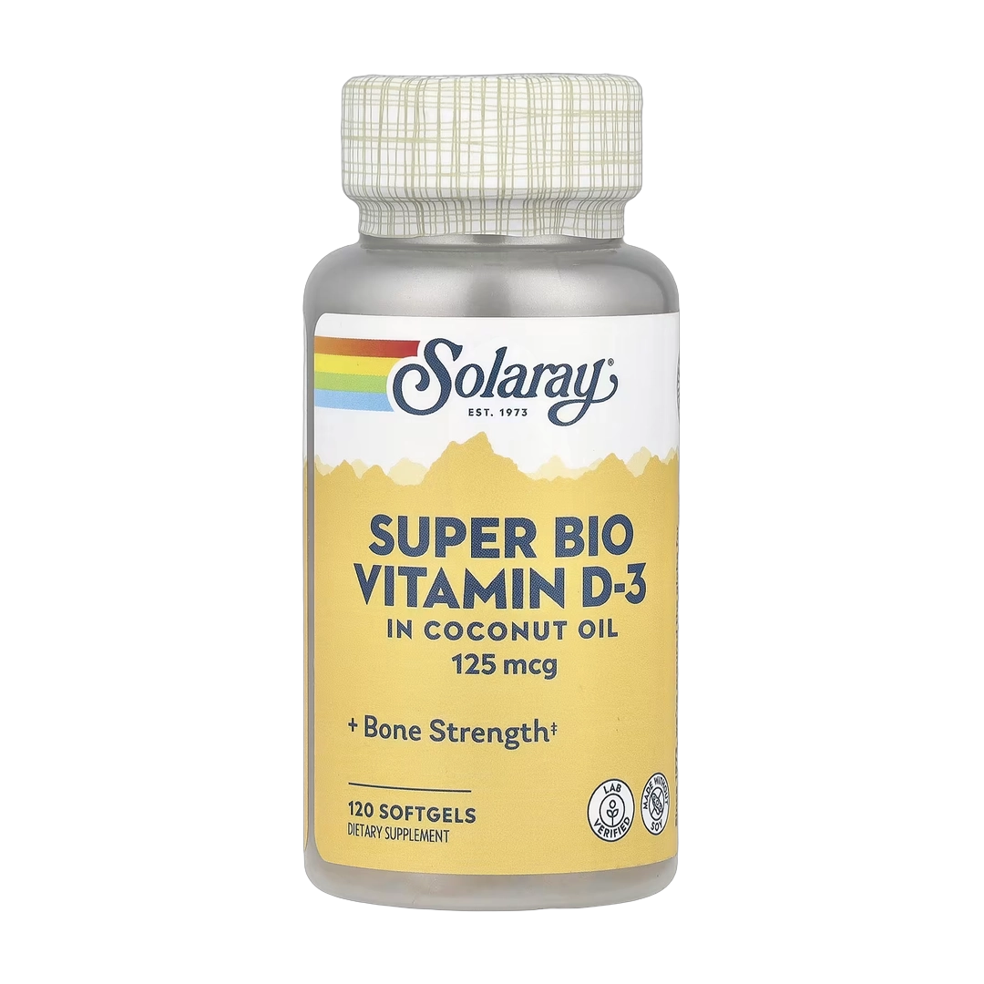 Solaray, Super Bio Vitamin D-3, 125 mcg, 120 Softgels
