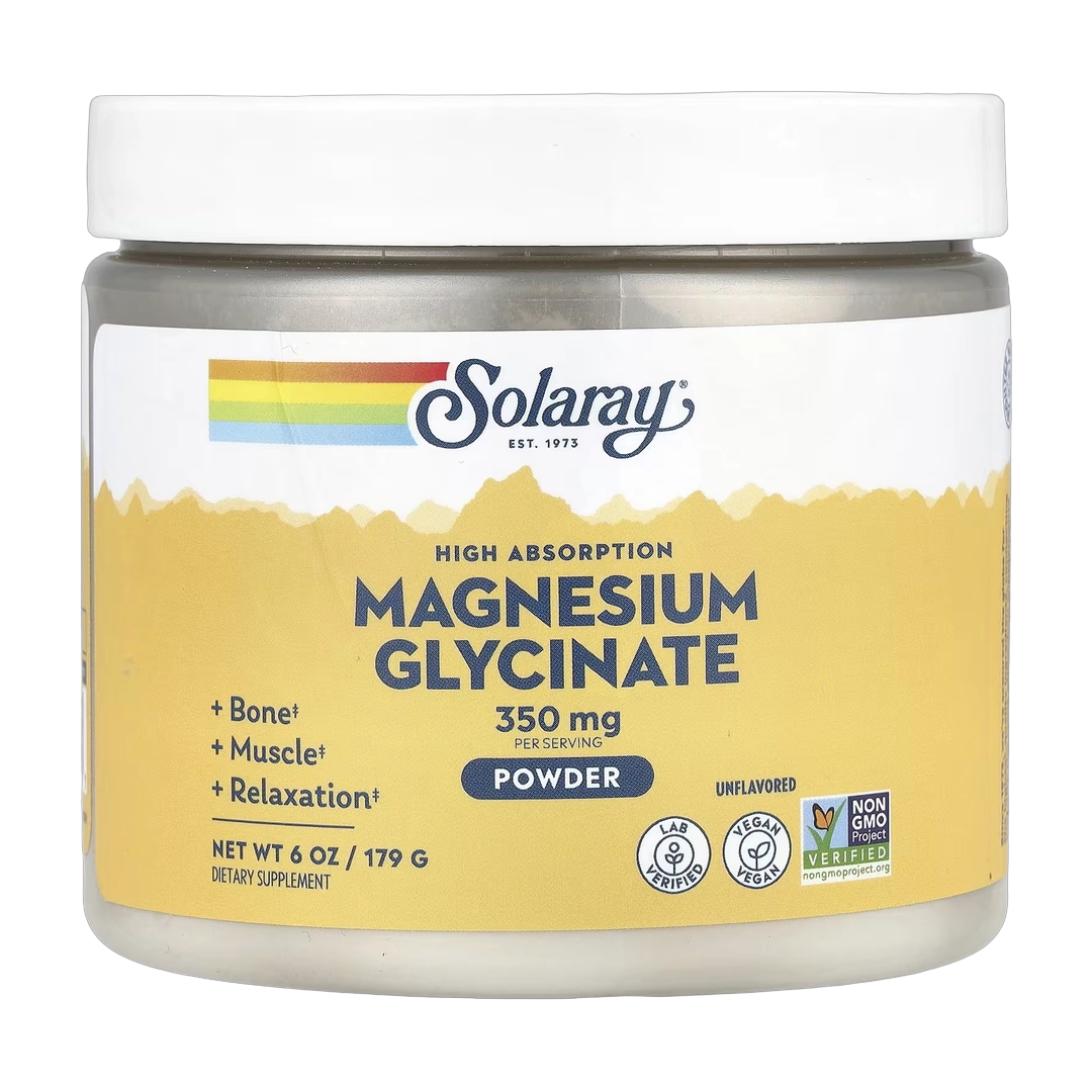 Solaray, High Absorption Magnesium Glycinate, Unflavored, 6 oz (179 g)