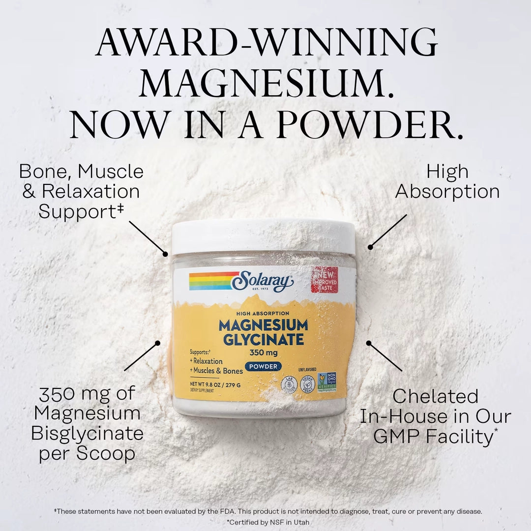 Solaray, High Absorption Magnesium Glycinate, Unflavored, 6 oz (179 g)