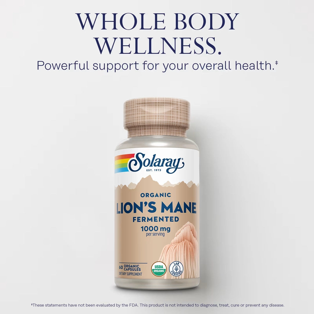 Solaray, Organic Lion's Mane, Fermented, 60 Organic Capsules