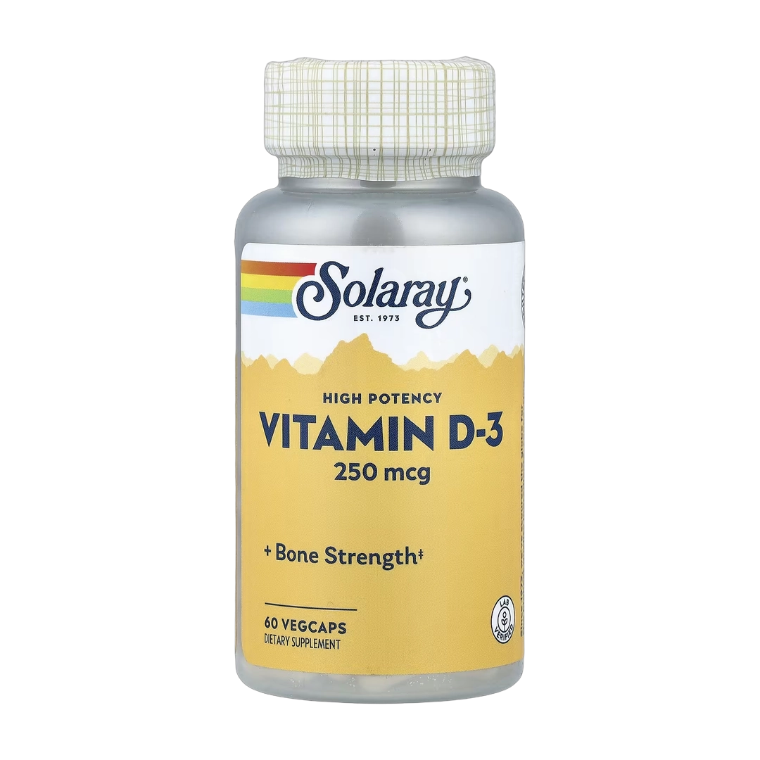 Solaray, High Potency Vitamin D-3, 250 mcg, 60 Vegcaps
