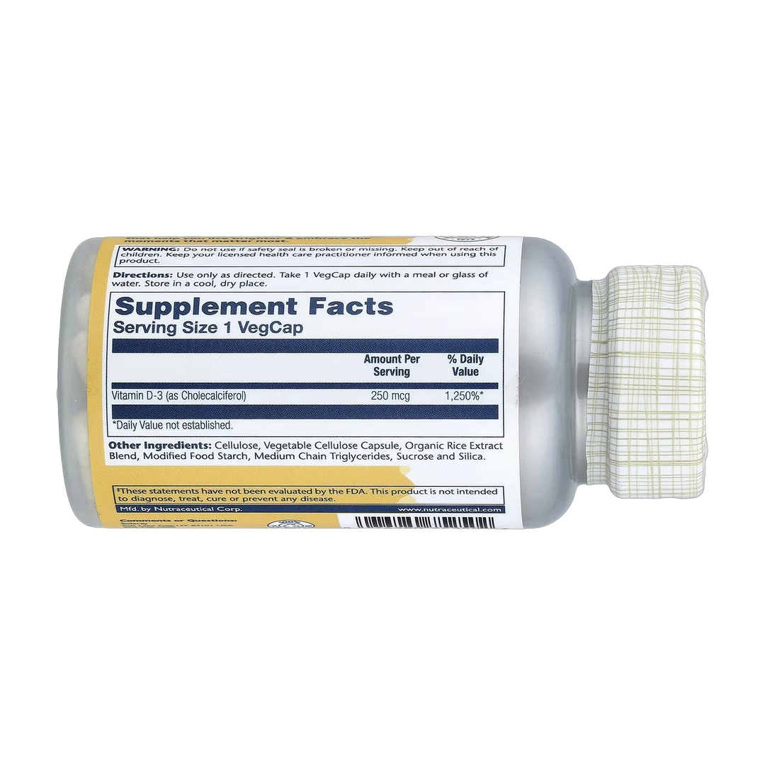Solaray, High Potency Vitamin D-3, 250 mcg, 60 Vegcaps