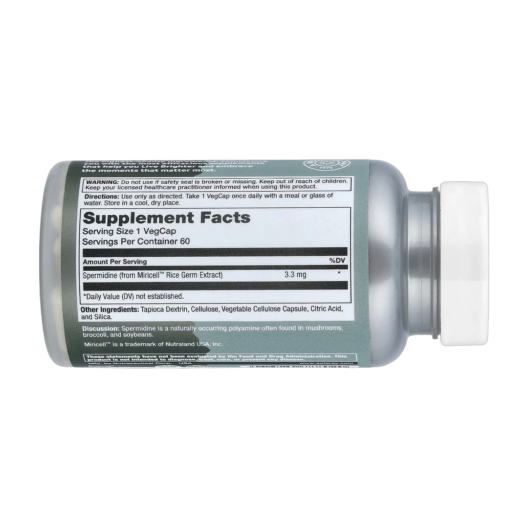 Solaray, Unlimit, Spermidine, 3.3 mg, 60 VegCaps
