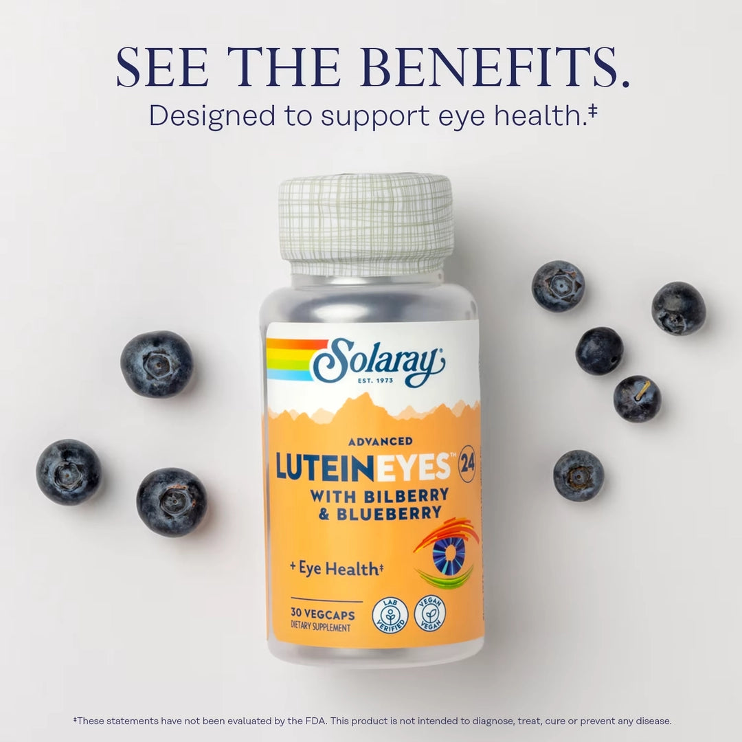 Solaray, Advanced Lutein Eyes™ 24 With Bilberry & Blueberry, 30 VegCaps