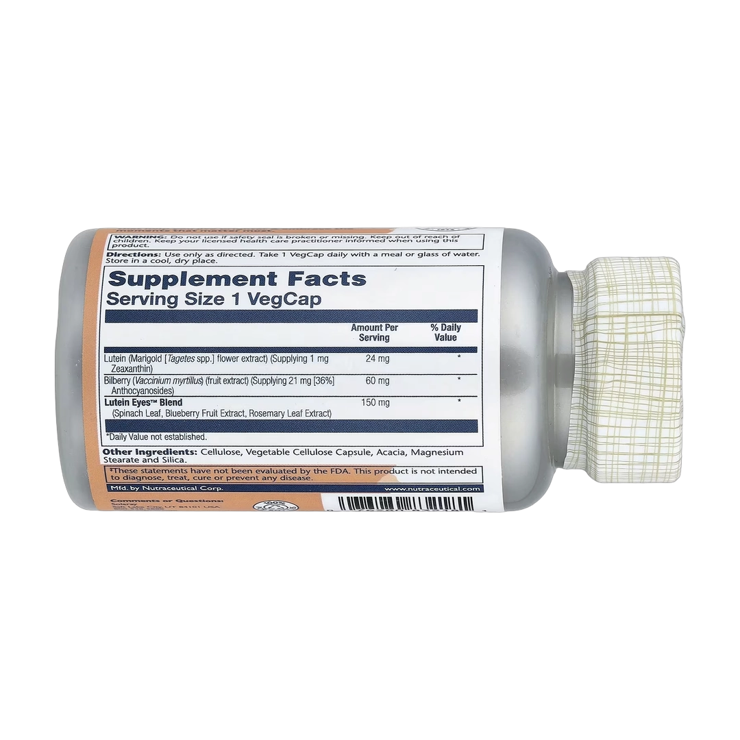Solaray, Advanced Lutein Eyes™ 24 with Bilberry & Blueberry, 60 VegCaps