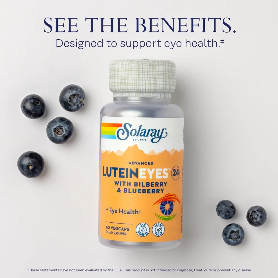 Solaray, Advanced Lutein Eyes™ 24 with Bilberry & Blueberry, 60 VegCaps