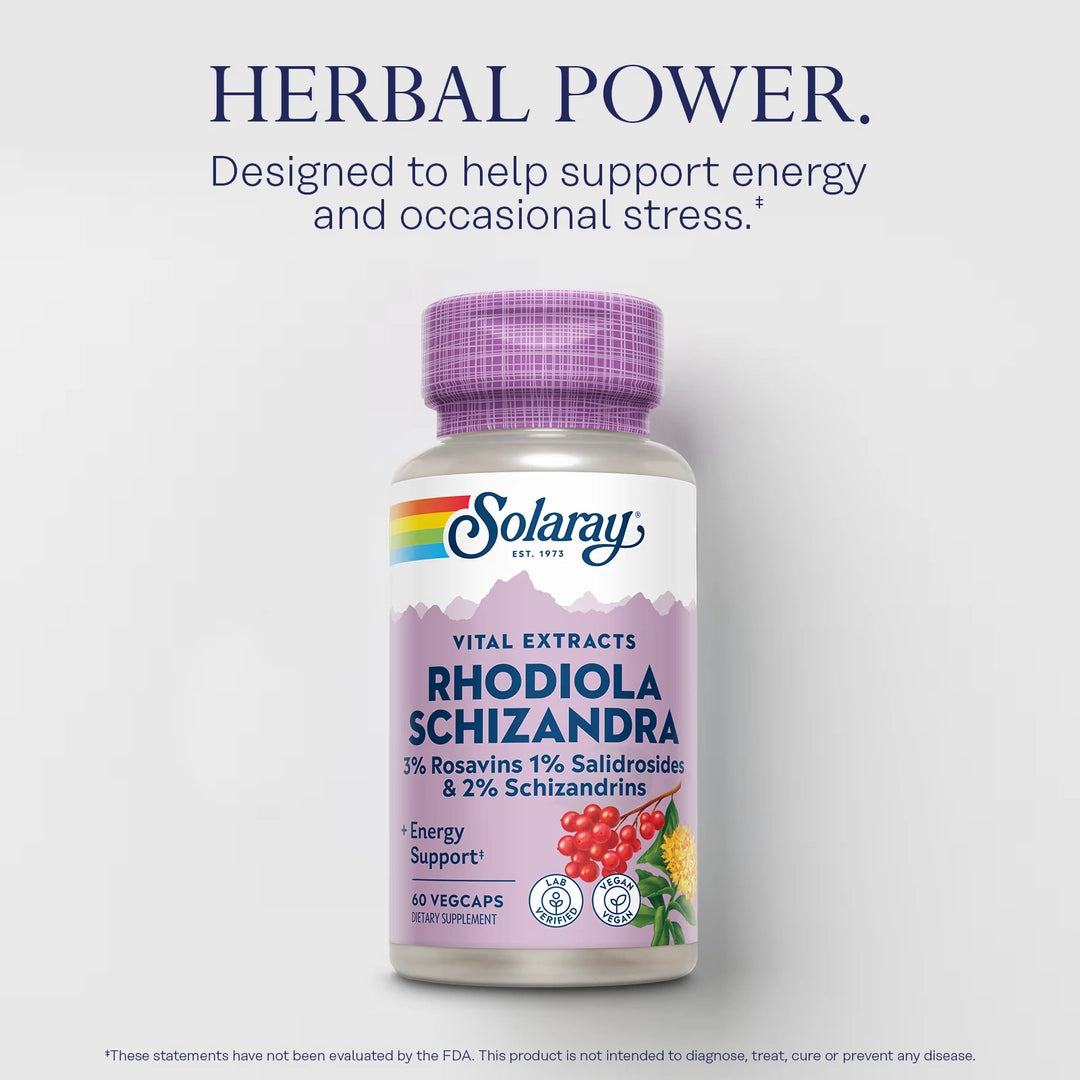 Solaray, Vital Extracts, Rhodiola Schizandra , 60 VegCaps