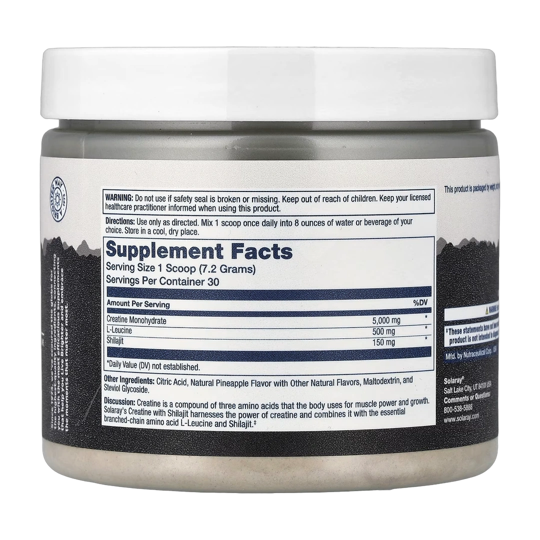 Solaray, Creatine with Shilajit, Natural Pineapple, 7.6 oz (216 g)
