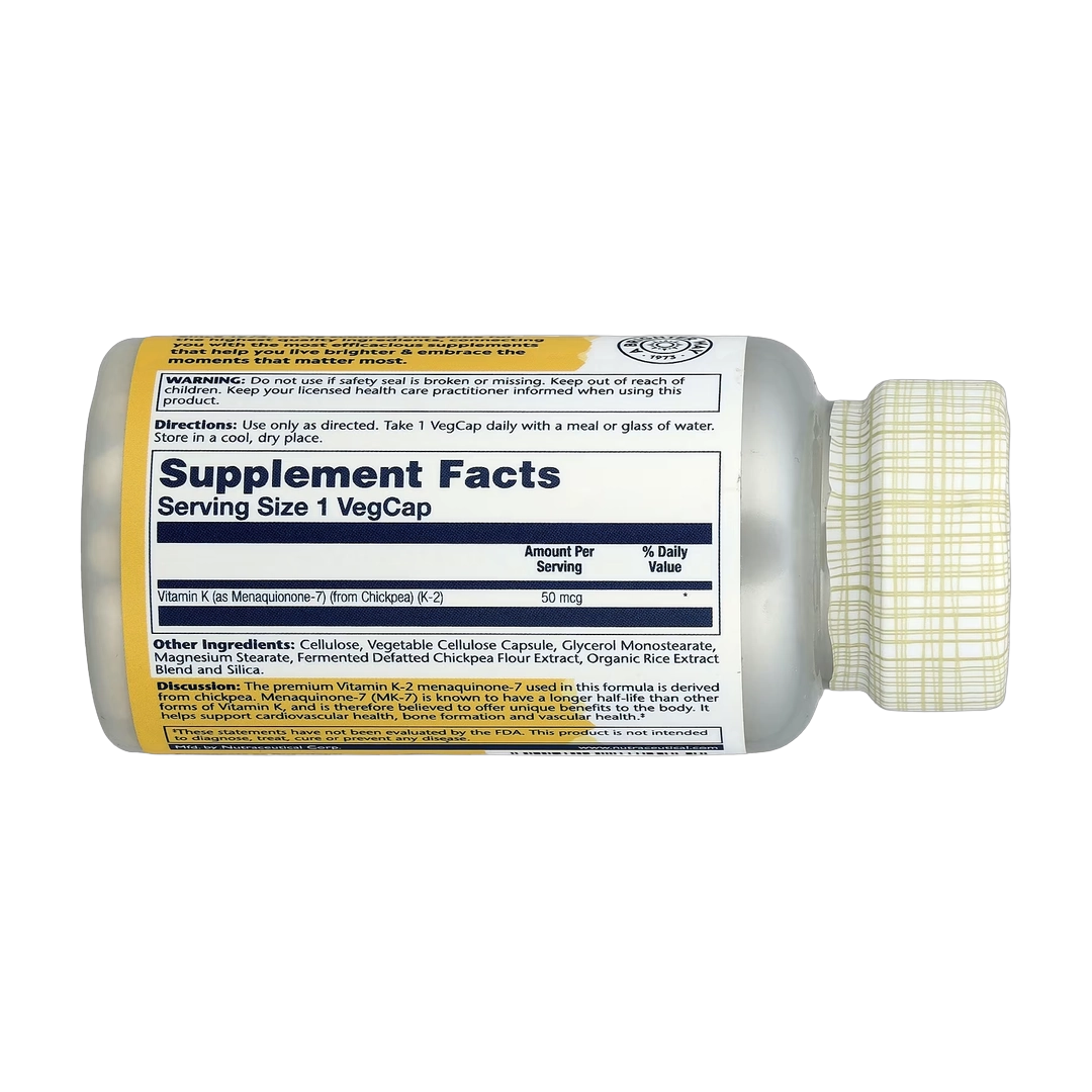 Solaray, Vitamin K-2 Menaquinone-7, 50 mcg, 60 VegCaps