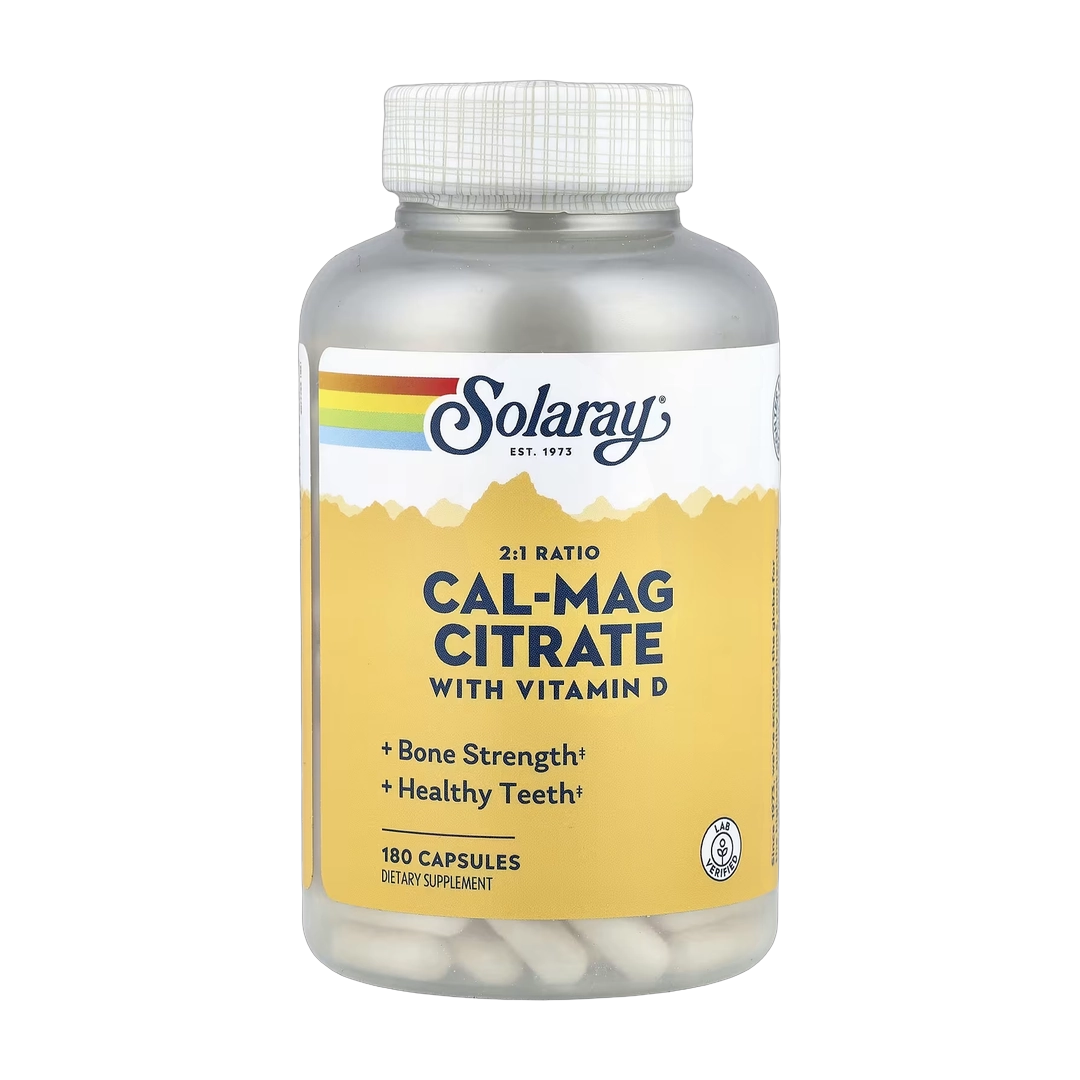 Solaray, Cal-Mag Citrate with Vitamin D, 2:1 Ratio, 180 Capsules