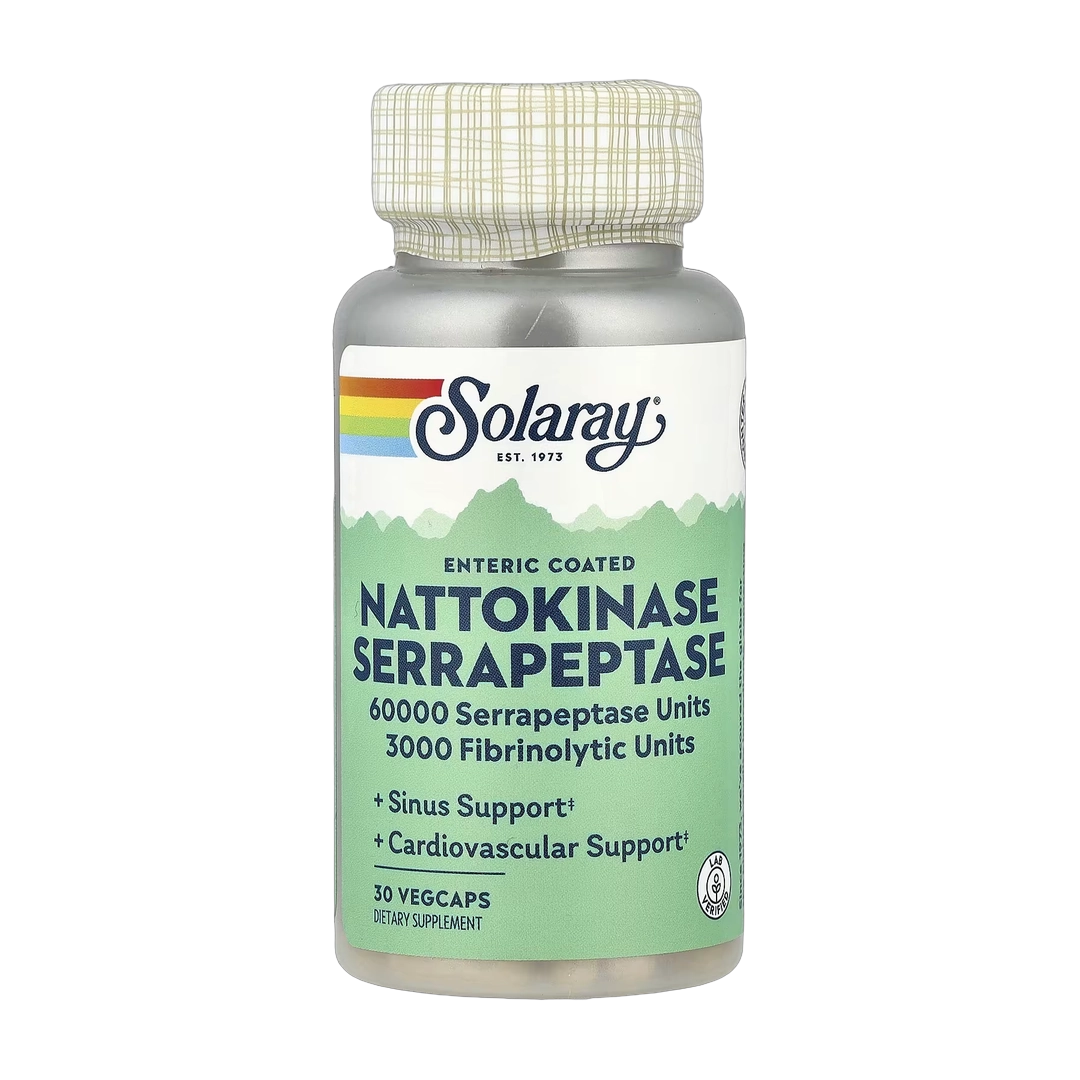Solaray, Nattokinase Serrapeptase, Enteric Coated, 30 VegCaps