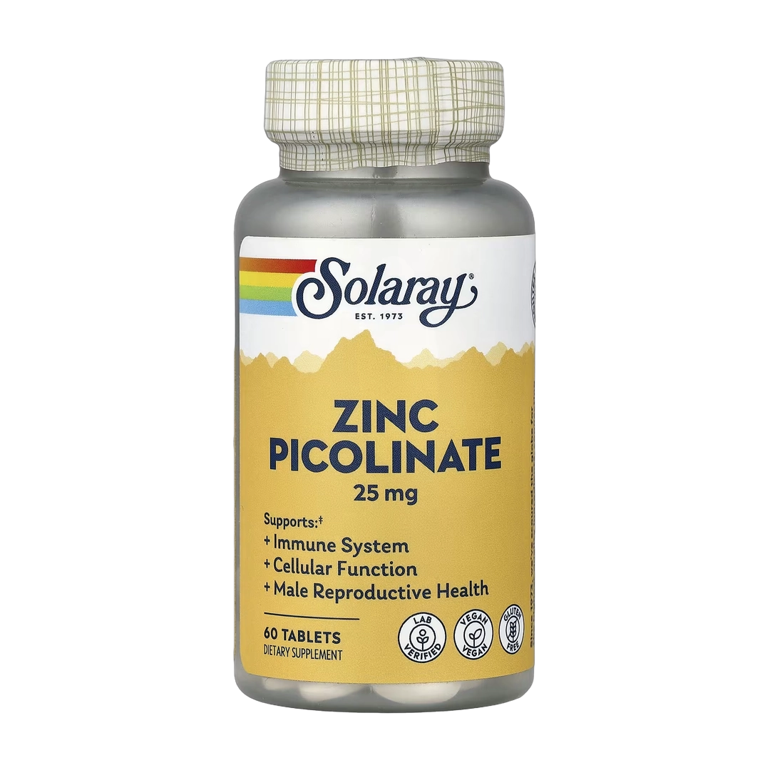 Solaray, Zinc Picolinate, 25 mg, 60 Tablets