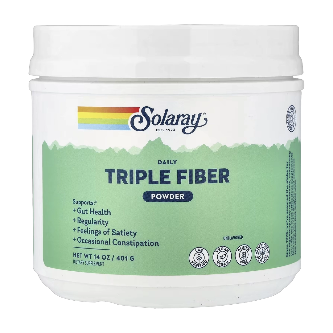 Solaray, Daily Triple Fiber Powder, Unflavored, 14 oz (401 g)