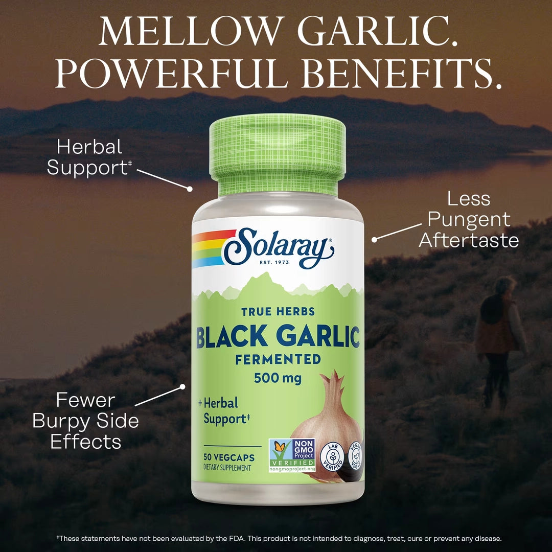 Solaray, True Herbs, Black Garlic, Fermented, 500 mg, 50 VegCaps