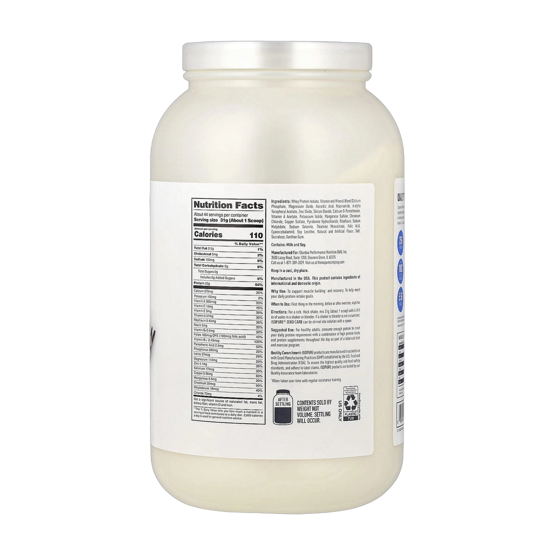 Isopure, Zero Carb Protein Powder, Creamy Vanilla, 3 lb (1.36 kg)