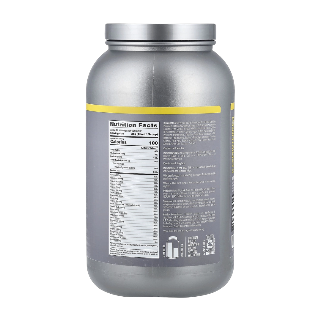 Isopure, Zero Carb Protein Powder, Banana Cream, 3 lb (1.36 kg)