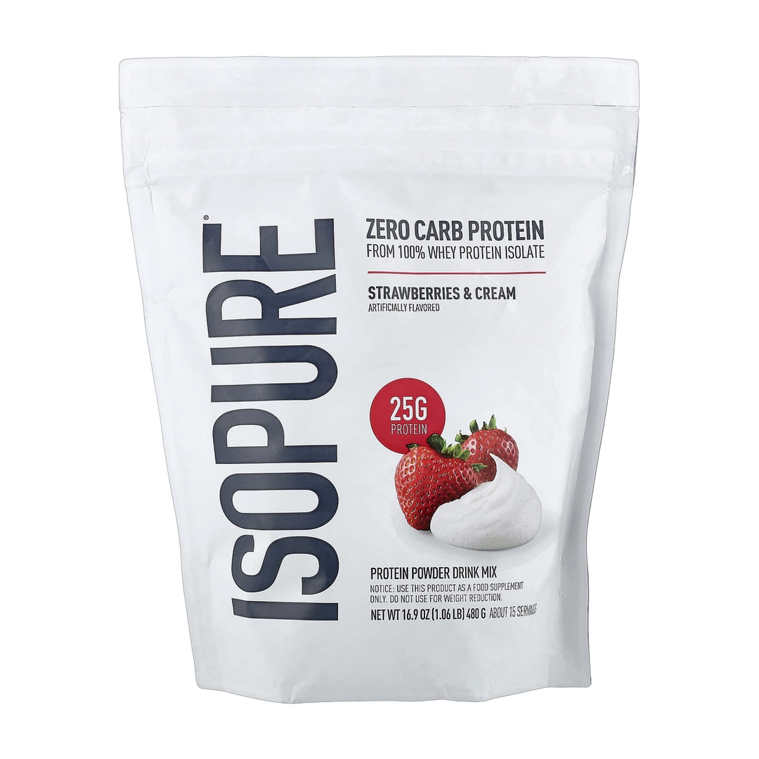 Isopure, Zero Carb Protein Powder, Strawberries & Cream, 1.06 lb (480 g)