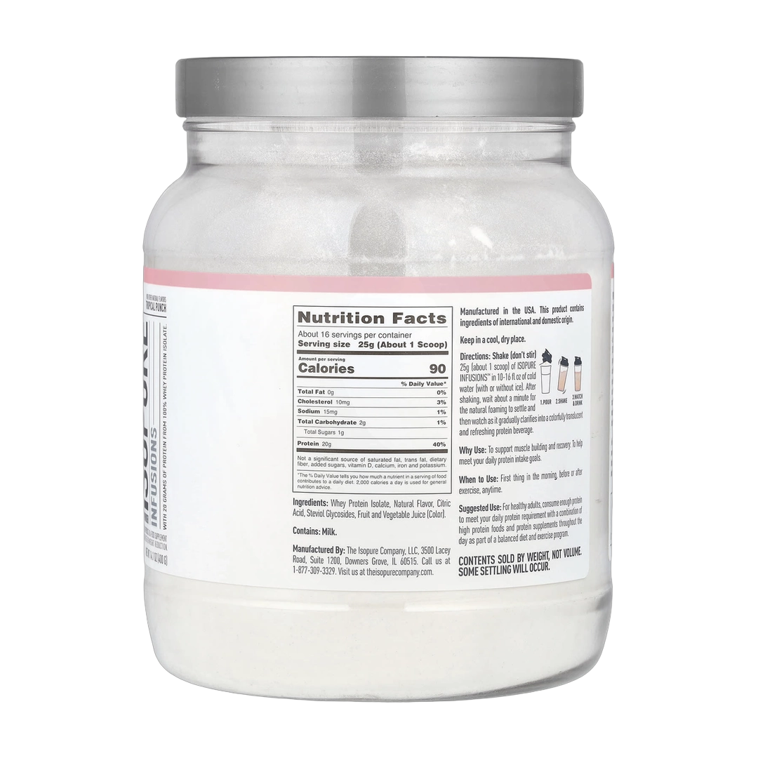 Isopure, Infusions Protein Powder, Tropical Punch, 14.1 oz (400 g)
