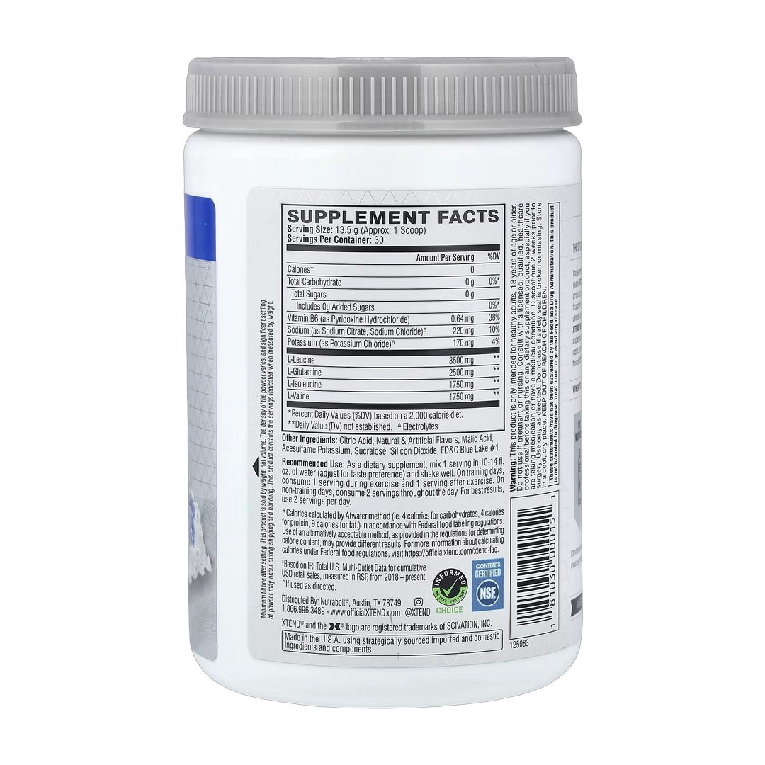 XTEND, 7G BCAA, Blue Raspberry Ice, 14.3 oz (405 g)