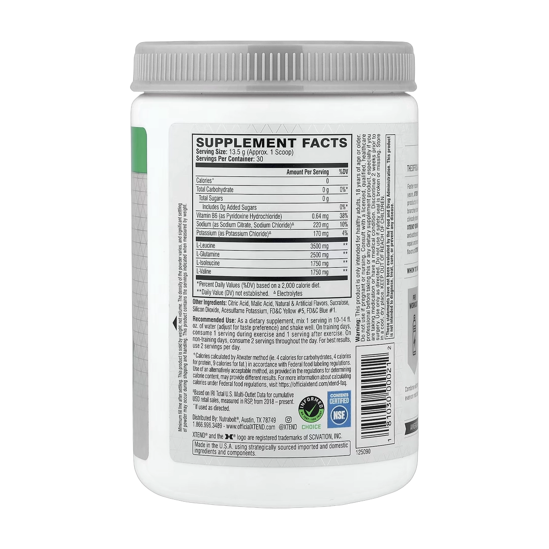 XTEND, 7G BCAA, Lemon-Lime Squeeze, 14.3 oz (405 g)