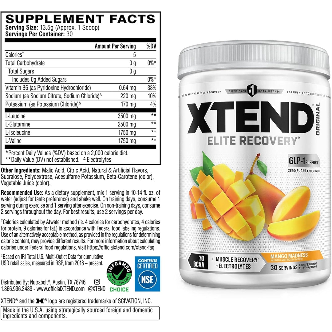 XTEND, 7G BCAA, Mango Madness, 14.3 oz (405 g)