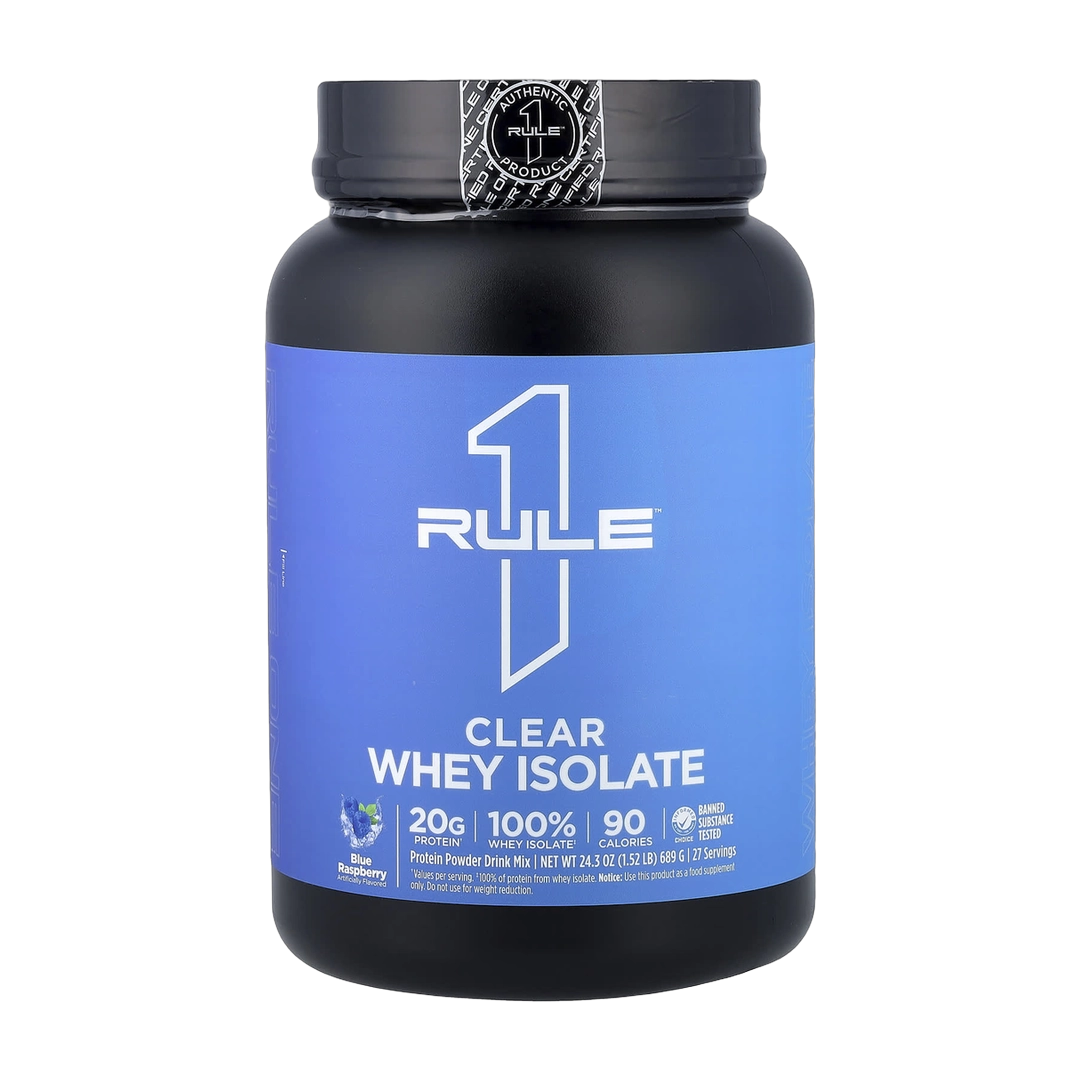 Rule One Proteins, Clear Whey Isolate, Blue Raspberry, 1.52 lb (689 g)