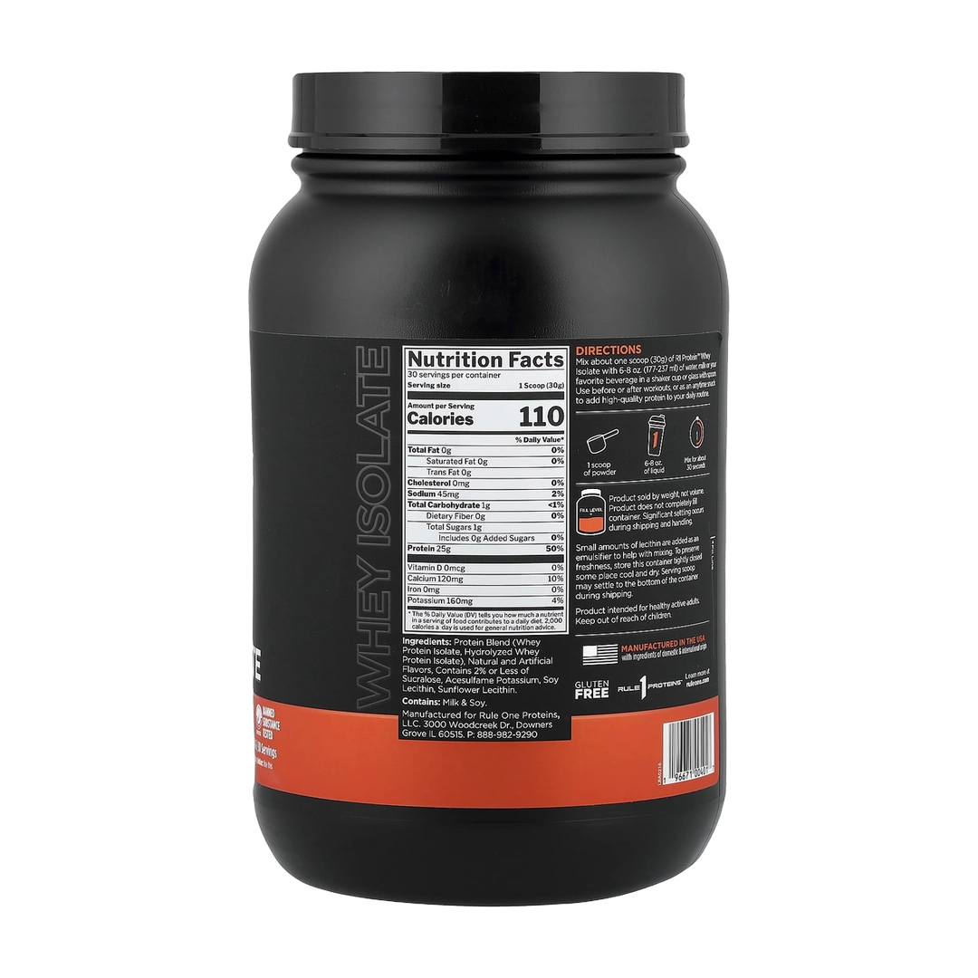 Rule One Proteins, R1 Protein™ Whey Isolate, Vanilla Creme, 1.98 lb (900 g)