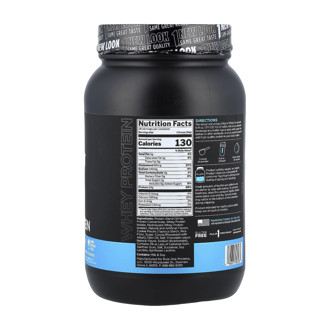 Rule One Proteins, Whey Protein, Cookies & Creme, 1.95 lbs (884 g)