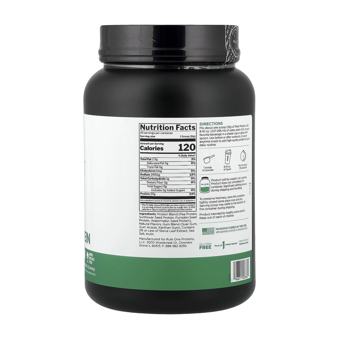 Rule One Proteins, Plant Protein, Pure Vanilla, 1.37 lb (620 g)
